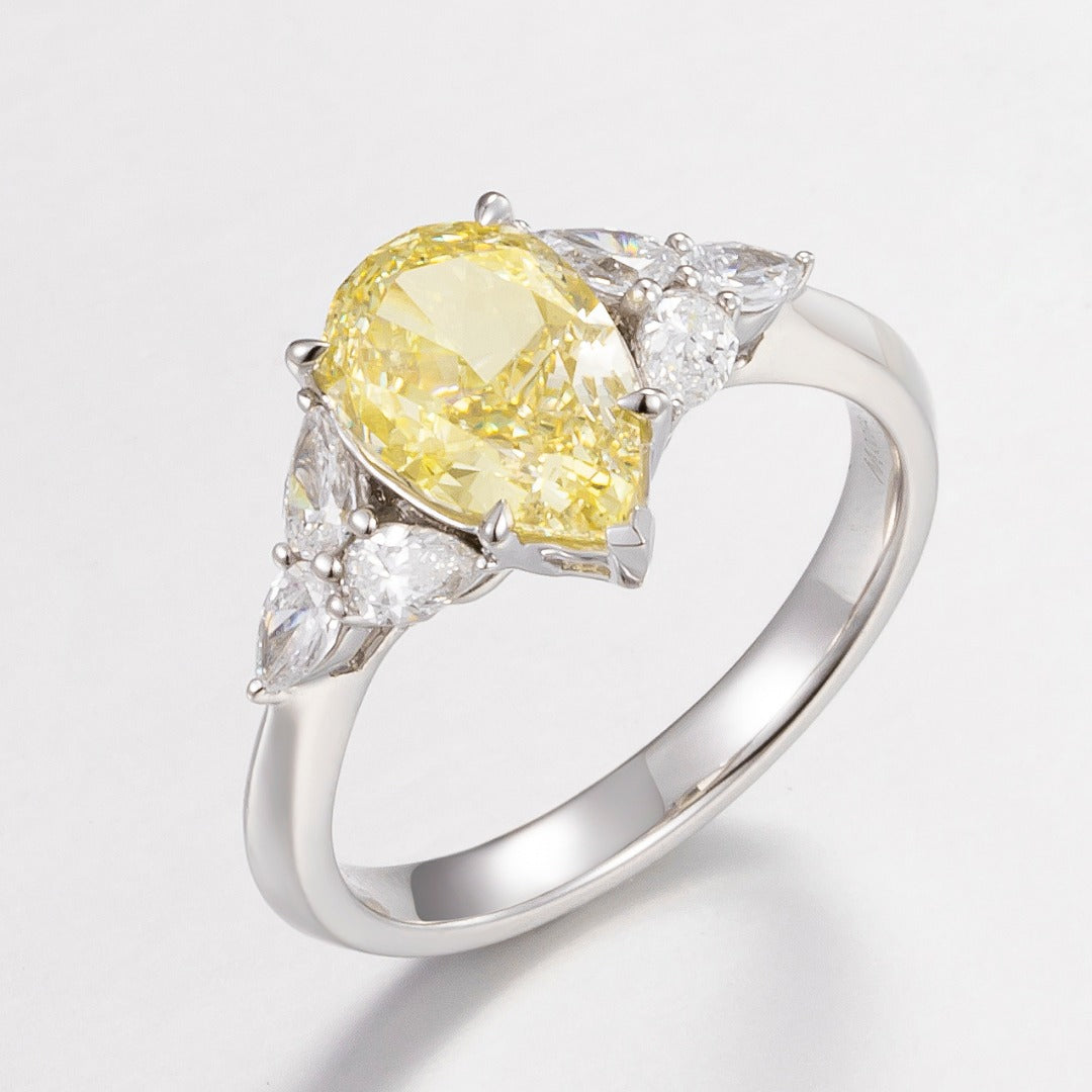 Serwa Jewellery | Golden Poise – PT900 Lab-Grown Yellow Diamond Ring