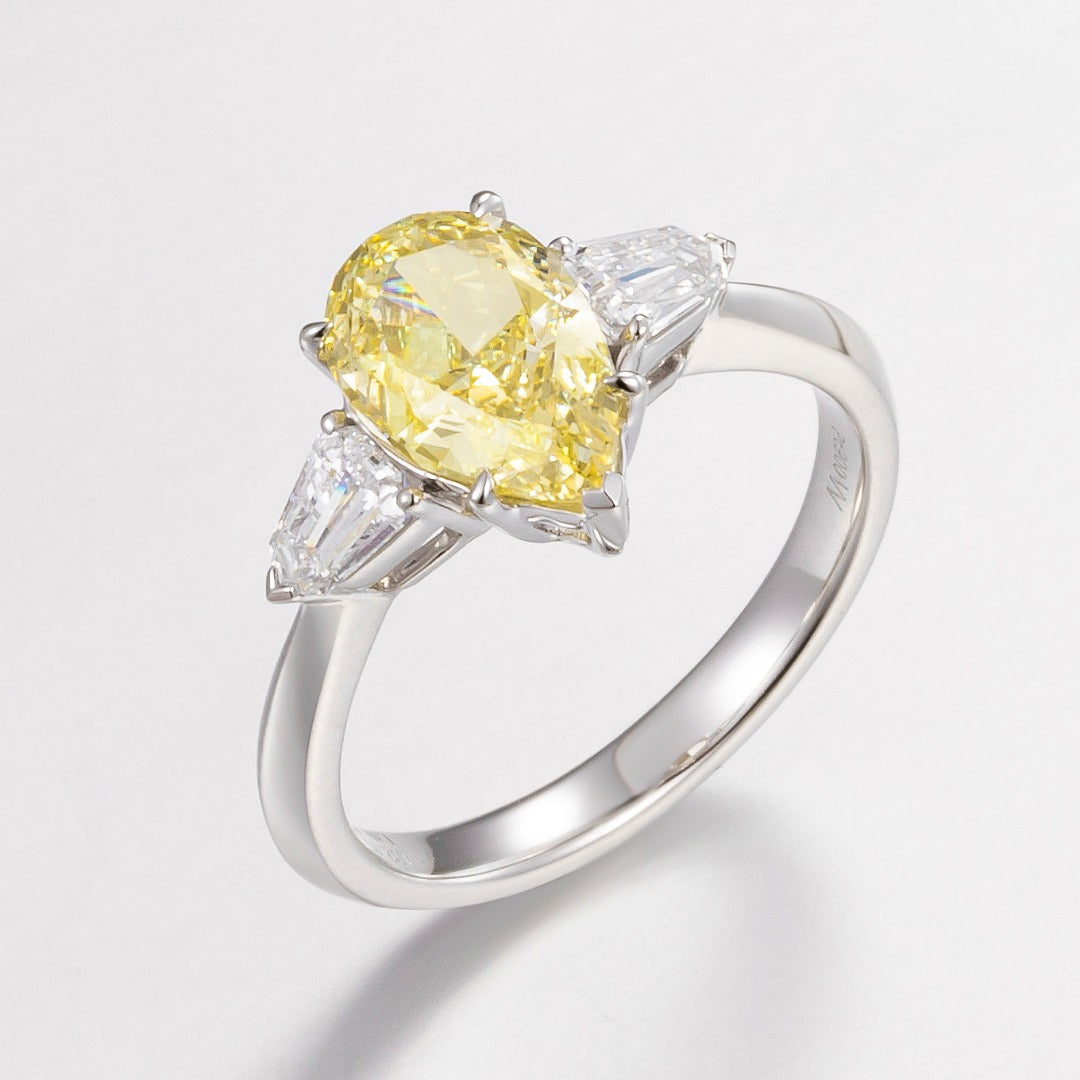 Serwa Jewellery | Golden Harmony – PT900 Lab-Grown Yellow Diamond Ring