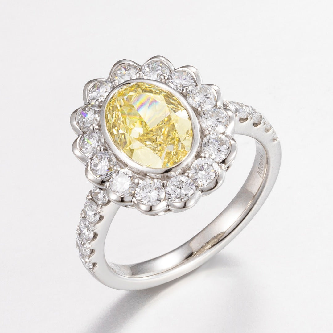 Serwa Jewellery | Golden Rosette – PT900 Lab-Grown Yellow Diamond Ring