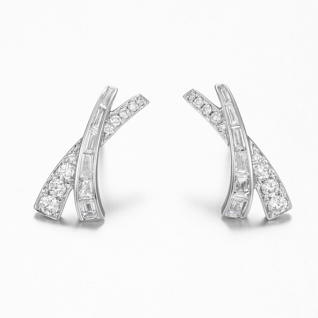 Serwa Jewellery | Parallel Grace – 14K Lab-Grown Diamond Earrings