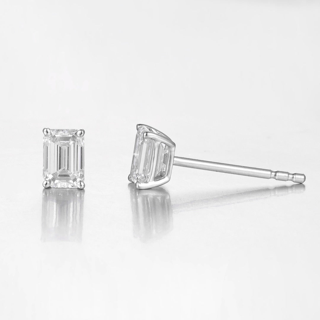 Serwa Jewellery | Refined Emerald – PT950 Lab-Grown Diamond Stud Earrings