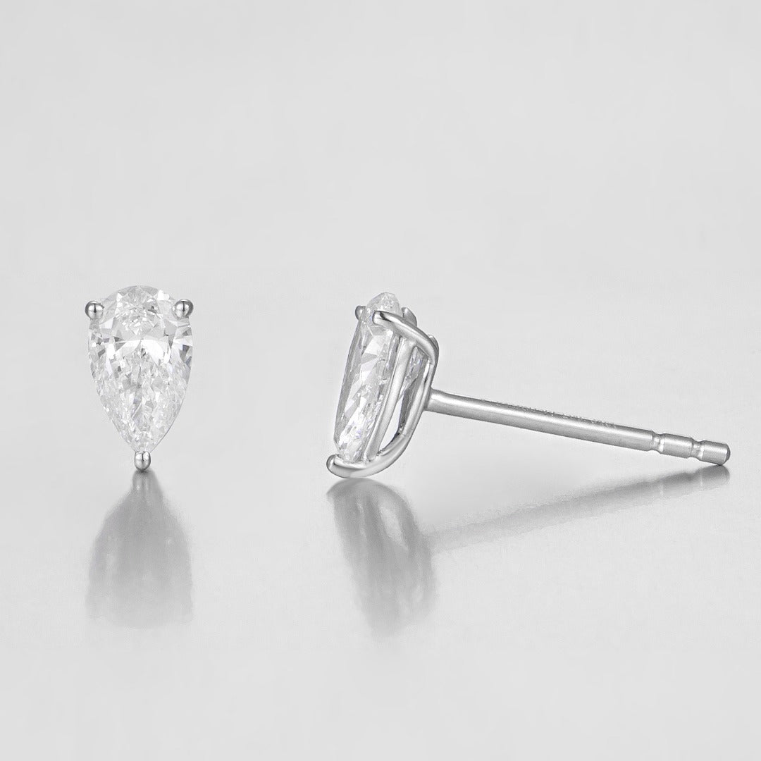 Serwa Jewellery | Elegant Pear – PT950 Lab-Grown Diamond Stud Earrings
