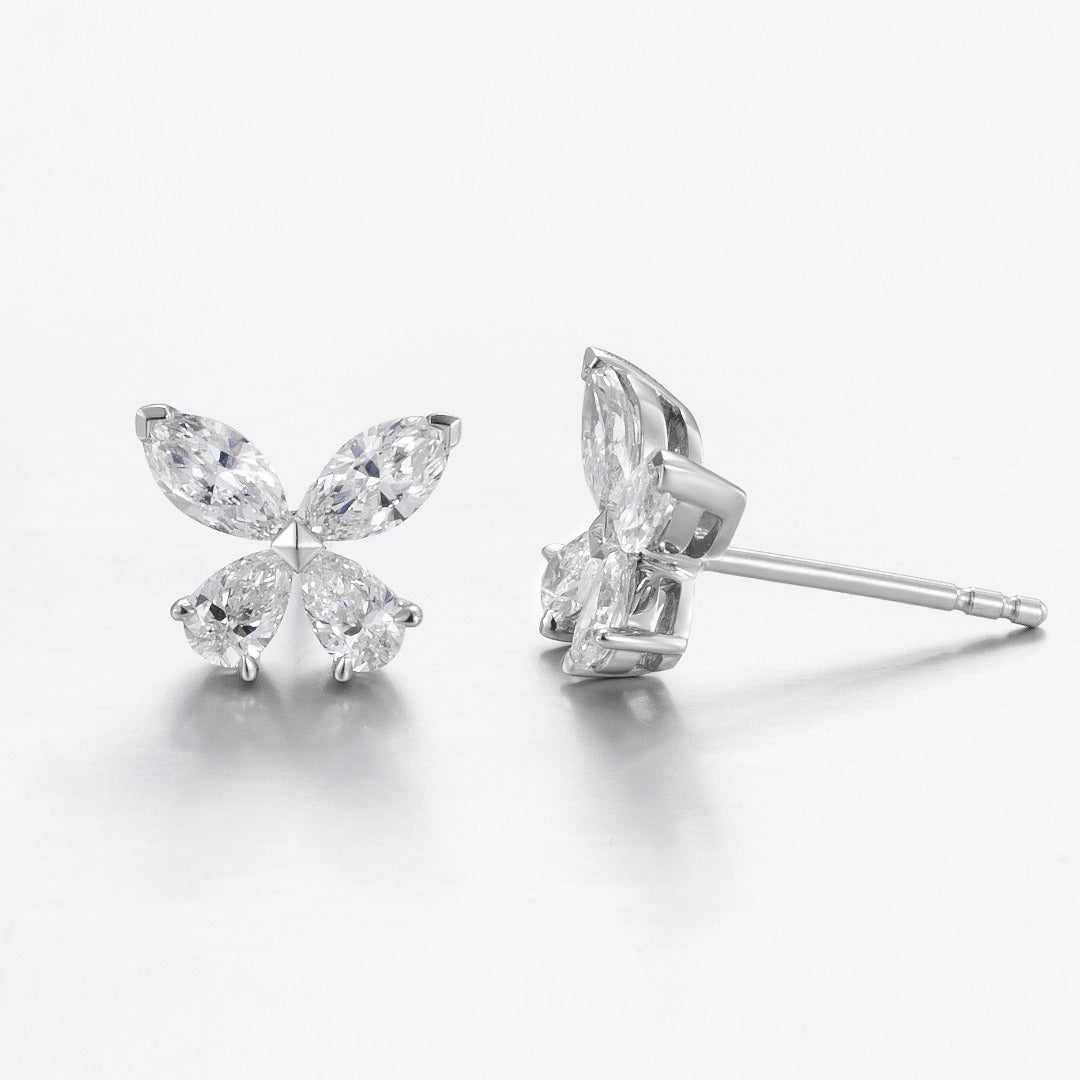 Serwa Jewellery | Floral Spark – 14K Lab-Grown Diamond Stud Earrings