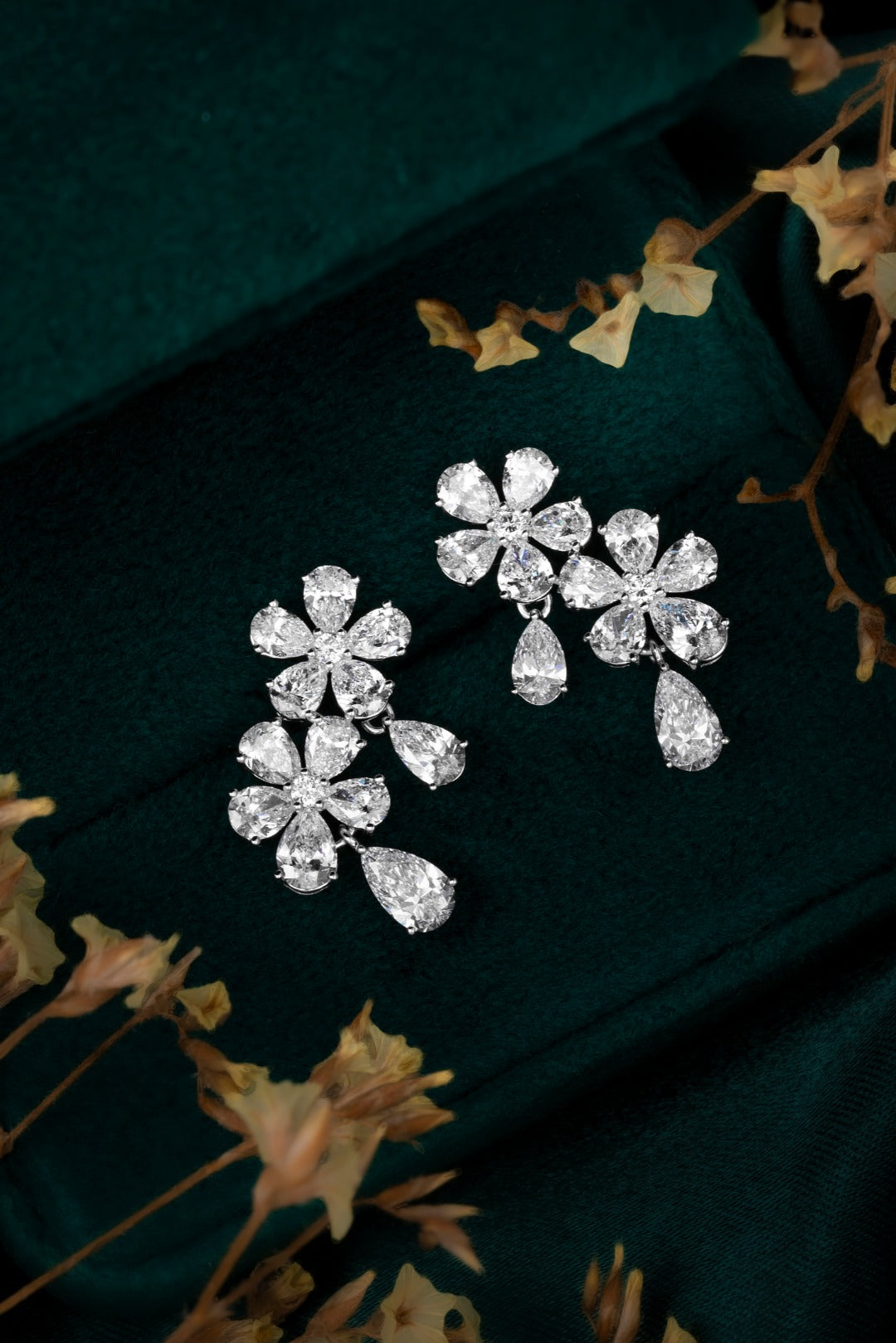 Serwa Jewellery | Blooming Cascade – 14K Lab-Grown Diamond Earrings