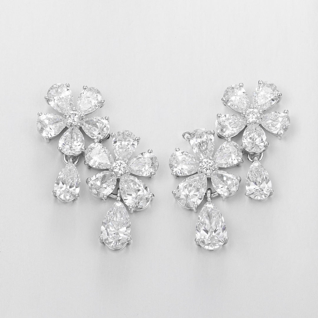 Serwa Jewellery | Blooming Cascade – 14K Lab-Grown Diamond Earrings