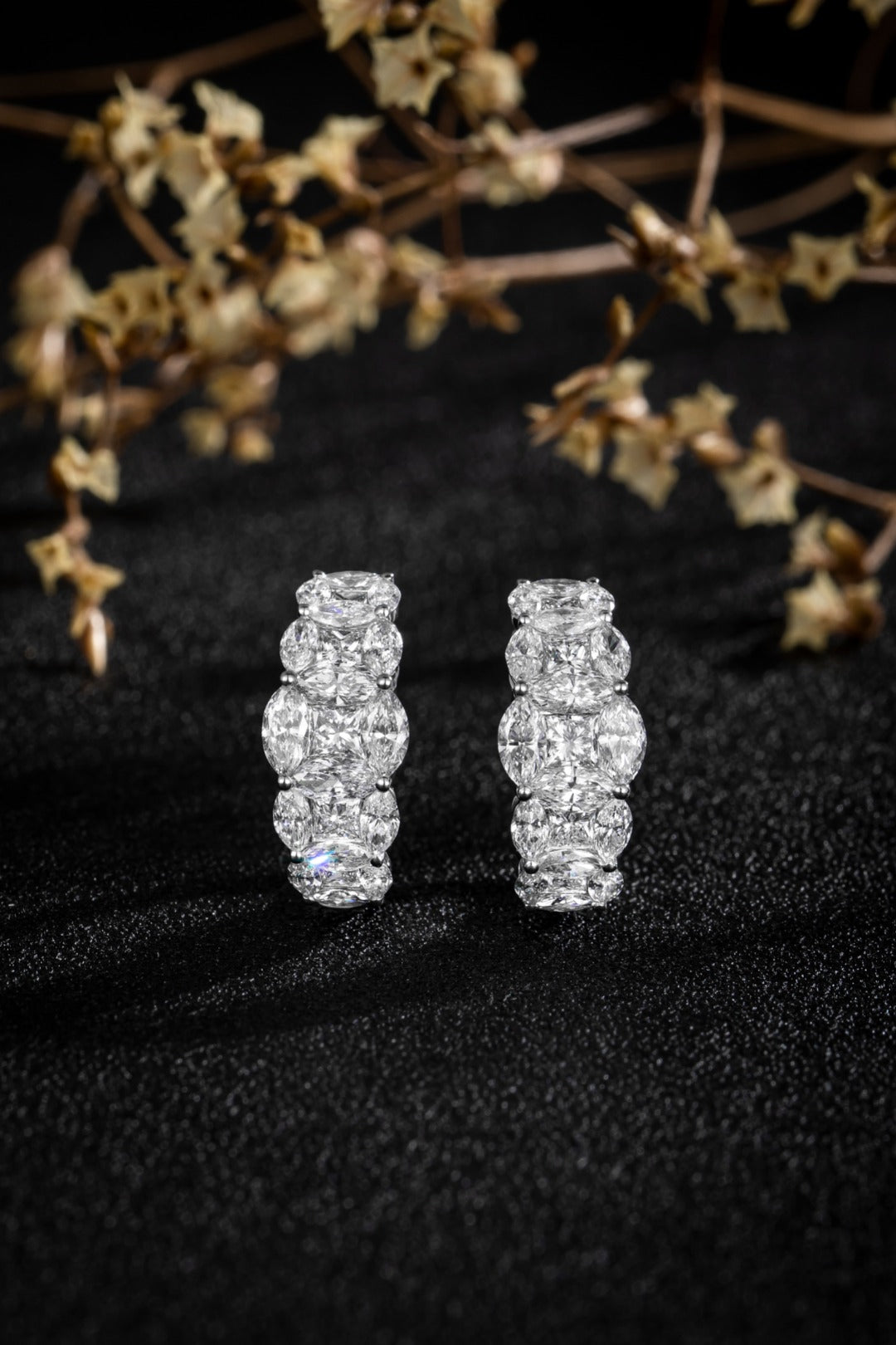 Serwa Jewellery | Luminous Arc – PT900 Lab-Grown Diamond Hoop Earrings