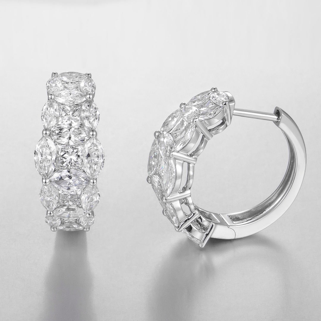Serwa Jewellery | Luminous Arc – PT900 Lab-Grown Diamond Hoop Earrings