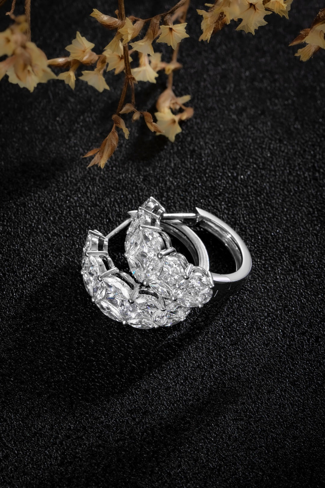 Serwa Jewellery | Luminous Arc – PT900 Lab-Grown Diamond Hoop Earrings