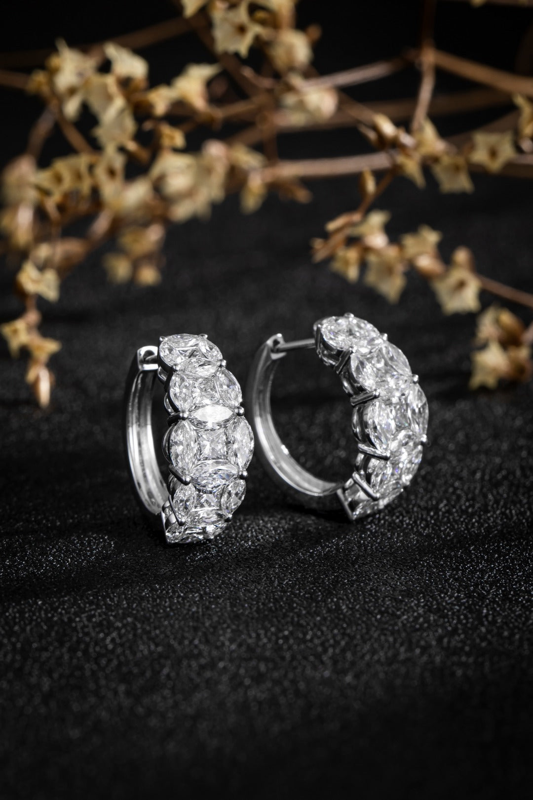 Serwa Jewellery | Luminous Arc – PT900 Lab-Grown Diamond Hoop Earrings