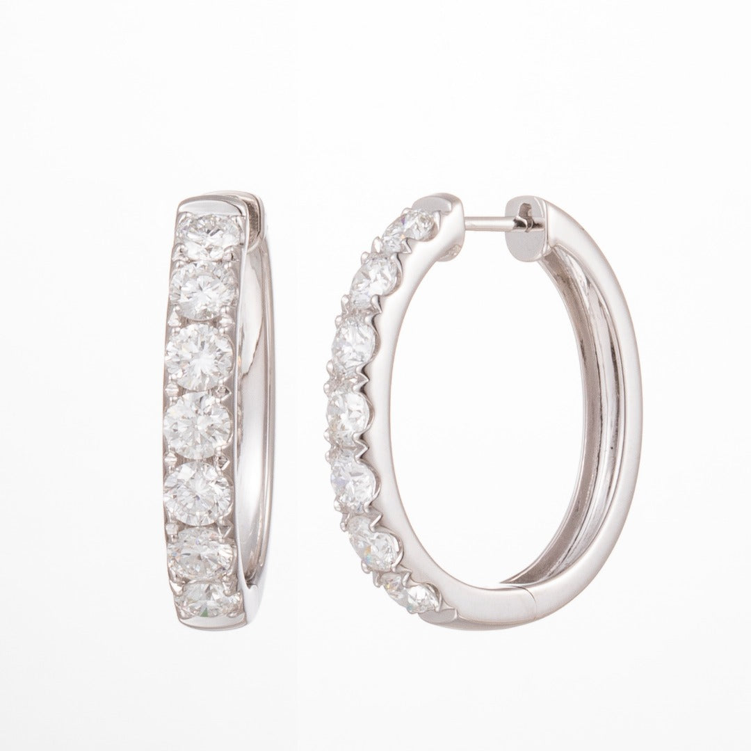 Serwa Jewellery | Classic Brilliance – 14K Lab-Grown Diamond Hoop Earrings