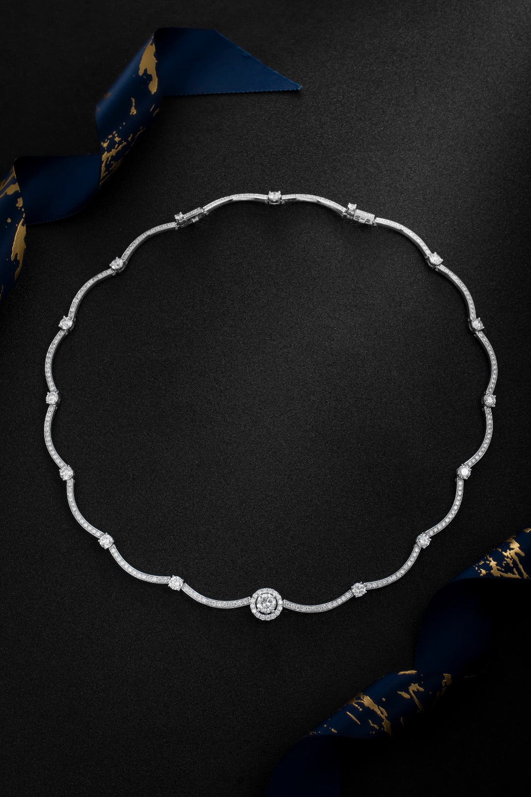 Serwa Jewellery | Halo Wave – 14K Lab-Grown Diamond Necklace