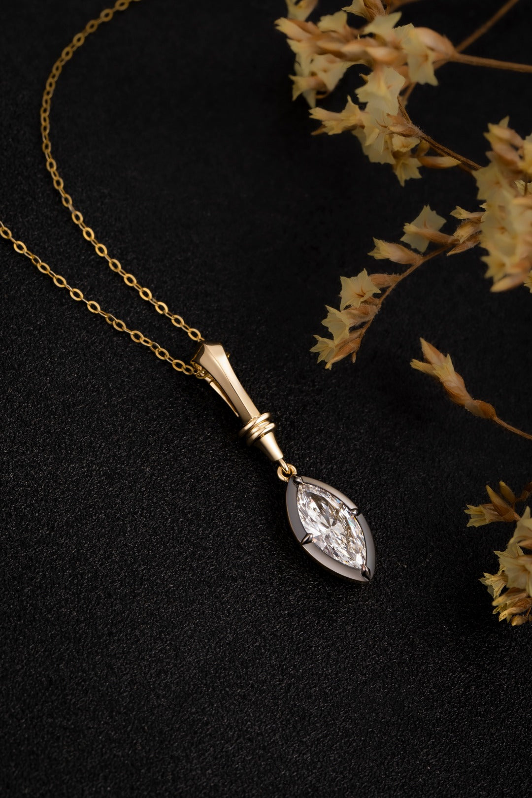 Serwa Jewellery | Marquise Poise – 14K Lab-Grown Diamond Pendant
