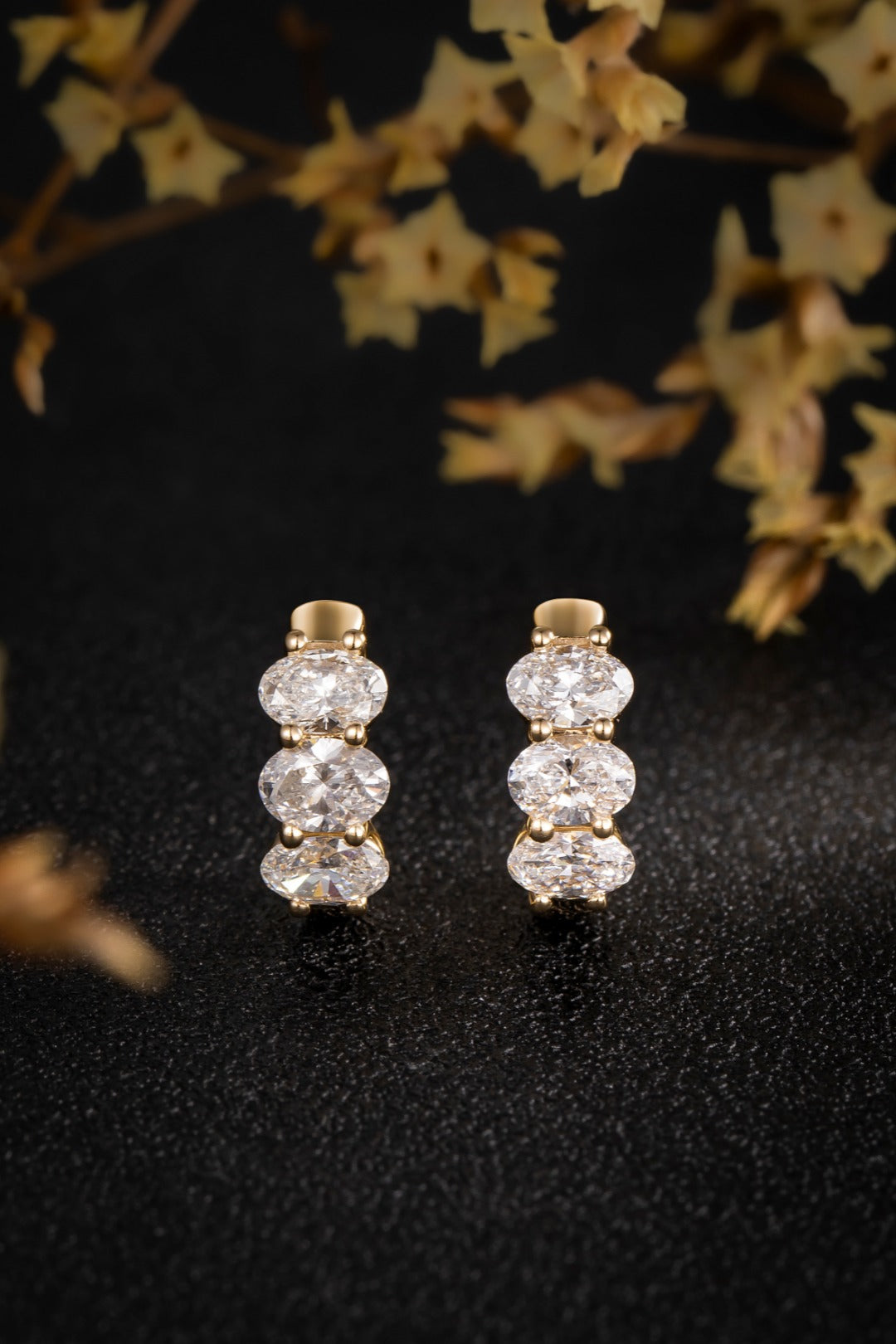 Serwa Jewellery | Golden Trio – 14K Lab-Grown Diamond Earrings