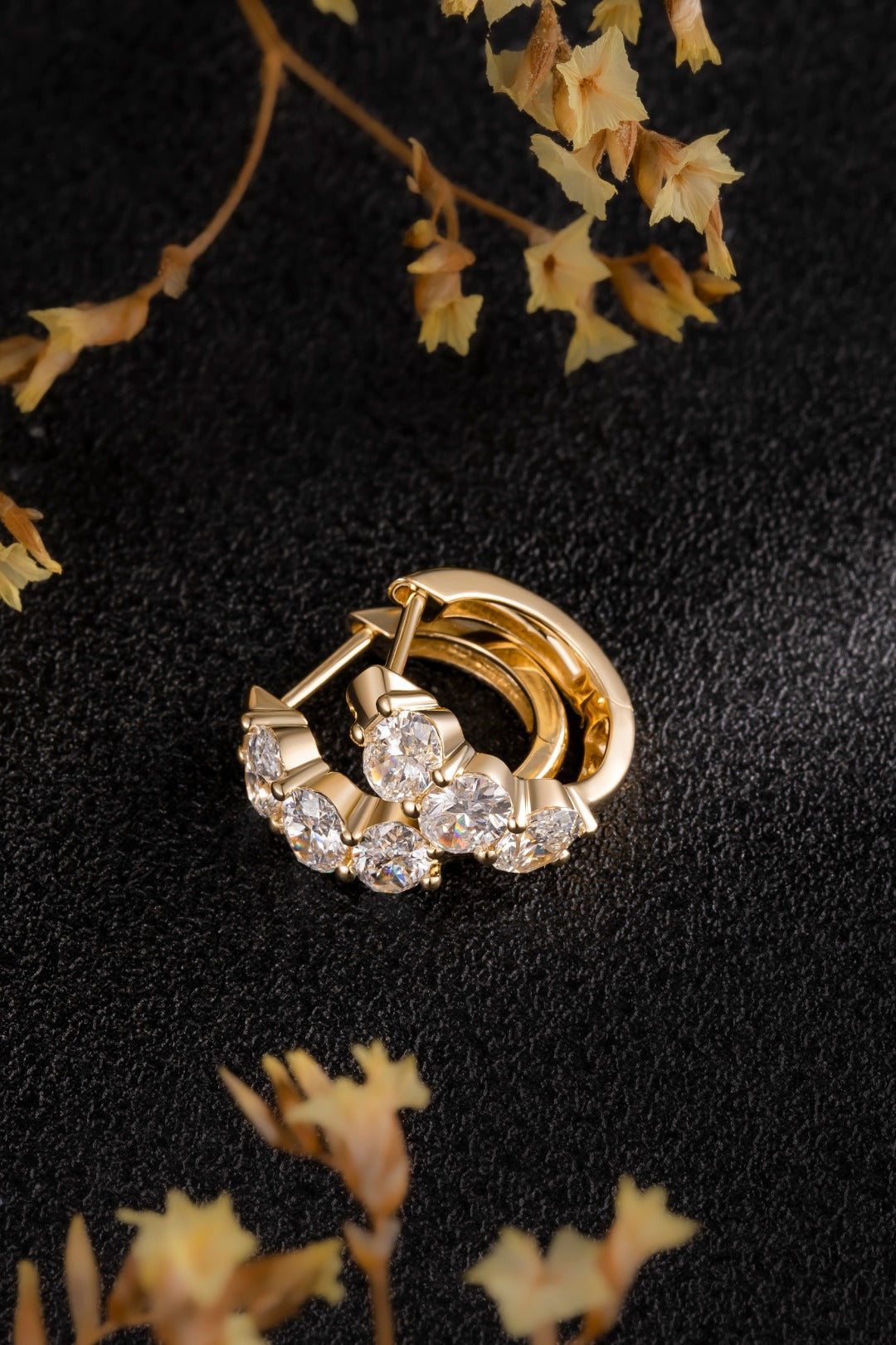 Serwa Jewellery | Golden Trio – 14K Lab-Grown Diamond Earrings