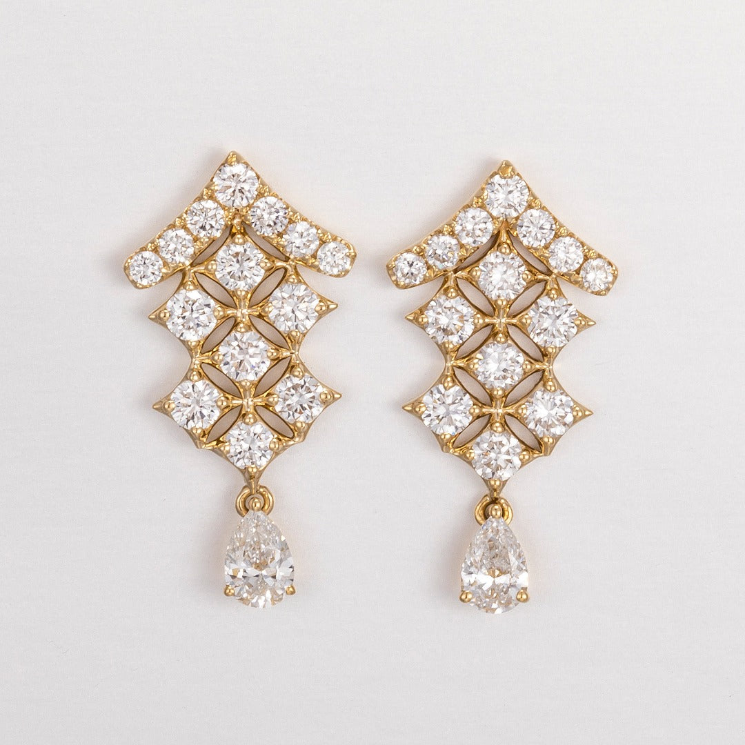 Serwa Jewellery | Gilded Lattice – 14K Lab-Grown Diamond Earrings