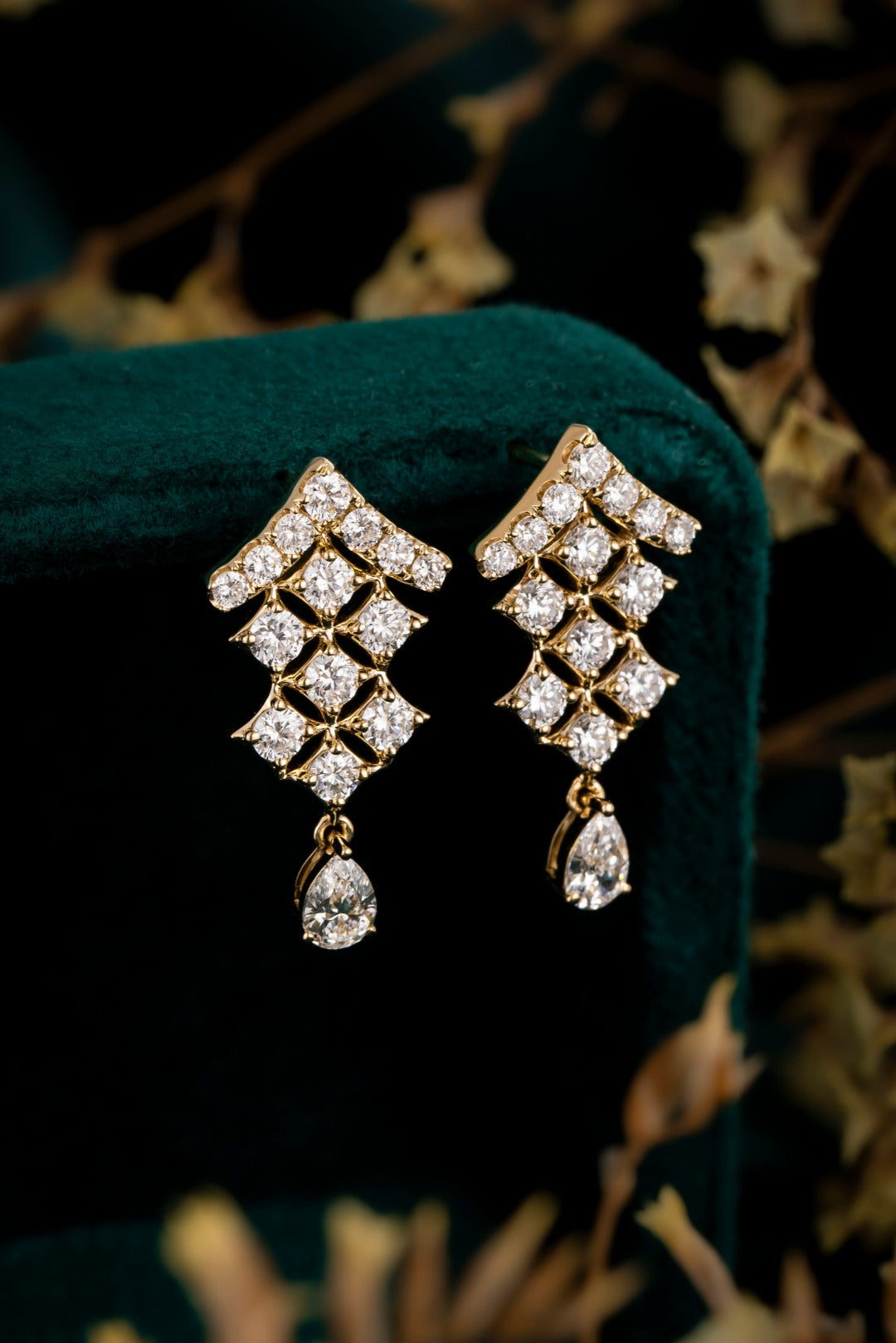 Serwa Jewellery | Gilded Lattice – 14K Lab-Grown Diamond Earrings