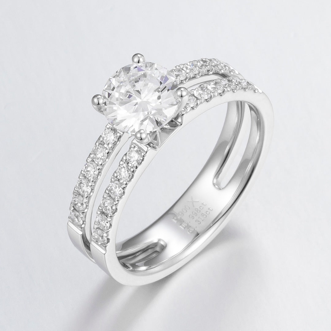 Serwa Jewellery | Radiant Duo – PT900 Lab-Grown Diamond Ring