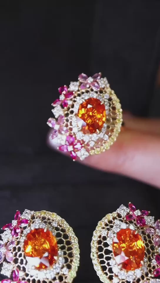 Serwa Jewellery | The Secret Garden – Fanta Garnet Earrings