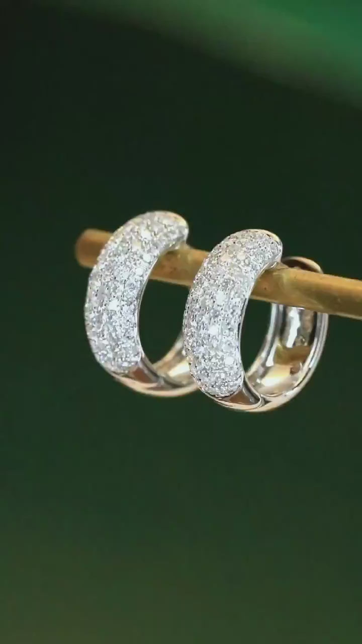 Serwa Jewellery | Elegant Full Diamond Hoop Earrings