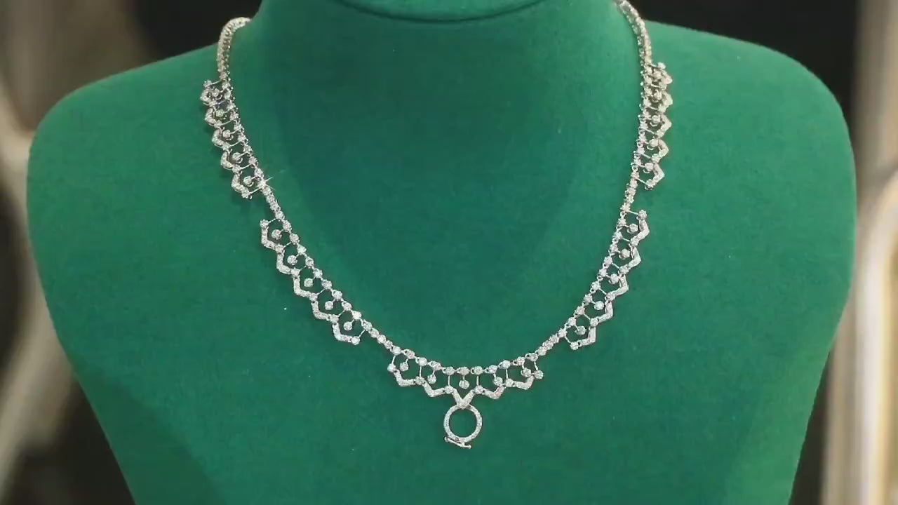 Serwa Jewellery | Lace Edge Full Diamond Evening Necklace