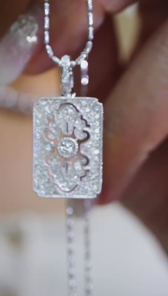 Serwa Jewellery | Art Deco Radiance – Diamond Pendant Necklace