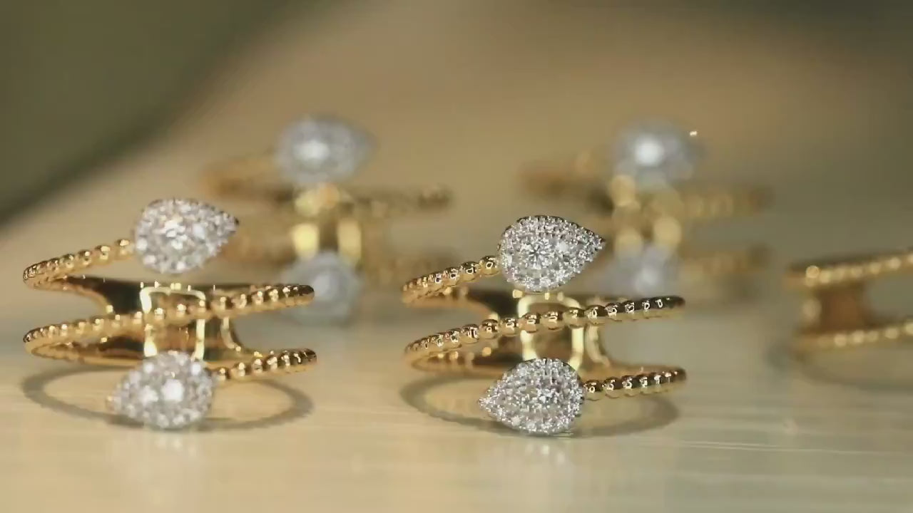 Serwa Jewellery | Luxury Double Teardrop Diamond Ring